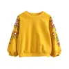 Herfst Spring Casual 3-4 5 6 7 8 9 10 11 12 jaar Tiener Kinderbloem Tops Hoodies Kids Baby Meisje Losse Sweatshirts 210529