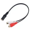 Câbles Audio prise Jack femelle 3.5mm vers 2 RCA femelle, câble adaptateur séparateur stéréo en Y pour PC, lecteur CD MP3