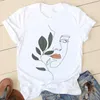 Blumen Gesicht Abstrakte Einfache Frauen T-shirt Hohe Elastizität Casual Lustige T-shirt Geschenk Für Dame Yong Mädchen Top T Drop schiff T-shirt X0527