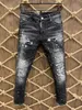 s Männer Jeans Loch Hellblau Dunkelgrau ITALIEN Marke Mann Lange Hosen Hosen Streetwear Denim Skinny Slim Gerade D2 217Q