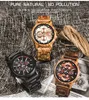 Mäns Träklockor Lyx Lysande Multifunktion Träklocka Män Quartz Watch Fashion Sport Timepieces Relogio