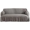 Einfarbiger elastischer Sofabezug für Wohnzimmer, bedruckt, kariert, Stretch-Schnittbezug, Couch, L-Form, 211116