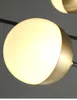 現代のリビングルームの銅シャンデリアランプランプランプ高級寝室ペンダント照明サークルライトフィクスチャガラスボールLEDハングランプ