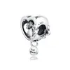 Perline per la creazione di gioielli Scintillante stampa della zampa Ciondolo a forma di cuore Gioielli in argento sterling Ciondoli di moda adatti a braccialetti in argento originali Q0531