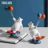 Creative Figurine Surf Bear Home Decor Moderne Résine Miniature Sculpture Figurines Nordiques Pour Intérieur Chambre Décoration Accessoire 211105