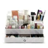 Förvaringslådor Bins Bärbara lådor Box Cosmetics Organizer Makeup Case Table Cosmetic Container (Svart)