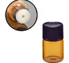 Piccole bottiglie di olio essenziale ambrato con tappi per tappo dell'orifizio Bottiglia di vetro da 1 ml Fiale di vetro vuote marroni