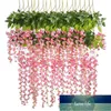 12PCS Wisteria人工花シルクリースアーチウェディングDIYホームガーデンオフィス装飾ペンダント植物壁33668365