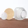 50g Transparant Matte Glas Crème Jar Parfum Fles Wood Lijnen Plastic Cap Square Cosmetische Verpakkingsdoos