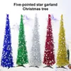 Juldekorationer Holiday Decoration Pålitlig 1,5m Fem-spetsig Star Decor Xmas Tree Slitstarka Tinsel Eye Catching For Party