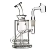16cm Recycler Oil Rig Hookahs Thick Glass Water bongs Smoke Water Pipes Dab Cigarette Accessory with 10mm banger