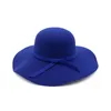 Sombreros de ala tacaña Otoño Invierno Bowler para mujer Moda Lady Wide Lana Fieltro Fedora Hat Floppy Cloche Black267k