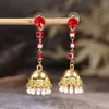 Vintage indien perle gland boucles d'oreilles mariée mariage bijoux or cloche alliage femmes Dangle Jhumka boucle d'oreille accessoires