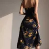 Casual Sukienki Kwiatowy Bez Rękawów Maxi Dla Kobiet Lato Elegancki Off Ramię Dress Sukienka Wakacyjna Plaża Sexy Split Szyfonowa Odzież Kobiet