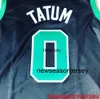 Pas cher Personnalisé Jayson Tatum # 0 Black Patch Swingman Jersey Cousu Hommes Femmes Jeunesse XS-6XL Basketball Maillots