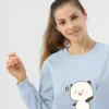 Kadın Hoodies Tişörtü Pamuk Crewneck Kazak Kadın Boy Bahar Streetwear Kawaii Rakun Baskı Kazaklar Hoodie Gevşek Üst G