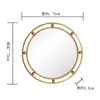 Spiegels Noordse moderne minimalistische gouden ronde spiegel badkamer cosmetische muur decoratieve hangende decor douchecirkel 72 cm 72 cm