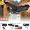 8 in 1 apribottiglie multifunzione apribottiglie apribottiglie da cucina apribottiglie apribottiglie apribottiglie in acciaio inox sicurezza azionati a mano cucina per alimenti