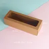 Kraft Paper Drawer Type Gift Box With Clear PVC Window Wedding Cookie Candy Chocolate Cake Packaging Boxes