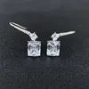 Dangle żyrandol moda kryształowy kwadrat Kolczyki luksus olśniewający s925 srebrzyste biżuterię na imprezę weselną Valentine02586910