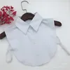 Bow Ties Women Cotton Multicolor Fake Collar Detachable Shirt Solid Lapel Choker Necklace False Clothes