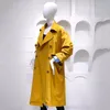 Trench da donna autunno e inverno l'ultimo abbigliamento a vento zenzero femmina a lungo in cucitura sciolta