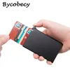 Кошельки Bycoboby RFID Smart Wallet держатель металлические тонкие тонкие мужчины в секрете минималистский маленький черный кошелек237W