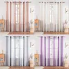 Современная прозрачная занавеска в тюль занавес для спальни гостиной домашней декортовой полосой Voile кухня занавес для окна 211203