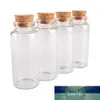 24pcs 30*70*17mm 30ml Mini Glass Wishing Bottles Tiny Jars Vials With Cork Stopper wedding gift