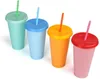 Cambiamenti di colore con set di paglia, tazze di acqua fredda da 24 once, tazza di caffè ghiacciato estate tazza per adulti, plastica