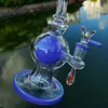 Narghilè viola latteo Bong a forma di palla Soffione doccia Perc Tubi d'acqua 4mm Olio spesso Dab Rigs 14mm Giunto femmina con ciotola di vetro