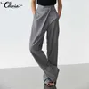 Herbst Hohe Taille Harem Hosen Für Frauen Celmia 2021 Casual Elastische Asymmetrische Hosen Damen Solide Taschen Büro Pantalon X0629