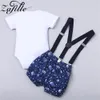 ZAFILLE 2021 Sommerkleidung Set mit Fliege + Overalls Neugeborenes Baby Outfits Kostüm für Babys 210309