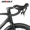 Airwolf 700 * 42C ألياف الكربون الحصى دراجات كاملة الطريق دراجة cyclocross دراجة 49/52/54/56/58 كامل الأسلاك الداخلية قرص الفرامل 2 سنوات الضمان