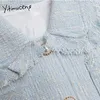 Yitimuceng 2 stycke blus och kjol Kvinnor Cardigan Kortärmad T-shirts Slim A-Line Kjolar Sommar Koreansk Fashion Sundress 210601