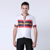 Racingjackor män cykeltröja 2021 Kort ärm Mtb Road Bike Stripes Breattable Mountain Bicycle Shirt