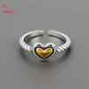 Jea.Angel 925 argento coreano INS amore cuore aperto anello regolabile femminile luce lusso design unico gioielli di moda per il regalo del partito G1125