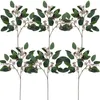 6 pcs fausses graines d'eucalyptus à feuilles artificielles verdure artificielle des feuilles artificielles tiges de printemps verts pour arrangements floraux2422711