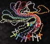 ,Rosary Necklace, plastic ,Religious rosary 100pcs fashion jewelry can MIX color (100pcs/lot)