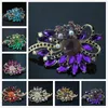 Pins, Brooches Fashion Large Flower For Women 8 Colors Crystal Party Wedding Clothes Accessory Gold-color Pins Jewelry B1234