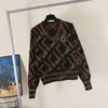 211ss Kazak tığ işi mujer kadın Tasarımcı kazak Bayan Uzun kollu Kazak Harf baskı Günlük Sonbahar Büyük Bisiklet yaka kazak jumper F motif jumper