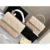 Kvinnor Lyxig designer Crossbady High Bags Kvalitet handväska äkta läder axelflapväska handväska med liten och stor gitter