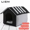 Fashion Removable Cover Mat Foldable Dog House Kennel Beds For Small Medium Large s Pet Products for Cat Y200330