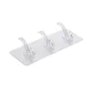 Bathroom Storage Rack3/5/6 Row Transparent Hook Punch-Free Wall Strong Sticking for Hat Clothes Hanger Towel Holder Kitchen Key umbrella etc.