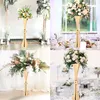 Wedding Decoration 60cm Gold Table Centerpiece Horn-shaped Metal Vases Wedding Centerpieces for Wedding Favors Supplies senyu573