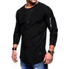 MEN039S Tshirts Boyut M 3XL Bahar T Shirt Erkekler Moda Markası O Boyun Uzun Kollu Fermuar Tshirt Erkek Sokak Giyim Hipster Hip Hop 8390908