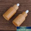 Bouteille compte-gouttes en verre de bambou rechargeable vide bouteilles d'huile essentielle avec Pipettes maquillage cosmétique échantillon conteneur Mar27