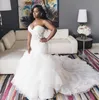 DHL Dhip Vintage 2021 Trumpet sjöjungfru bröllopsklänningar Sweetheart Lace Bodice Sweetheart Neck Lace Up Plus Size Bridal Gown