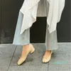 Deri Bayan Yüksek Topuklu Ayak Toe Yuvarlak Düşük Topuklu Ayakkabı Bahar Sonbahar Ilmek Bayanlar Pompalar