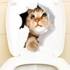 Autocollant mural 3D chat étanche toilette autocollants de toilette salle de bains salon maison pvc décor autocollants décoratif en gros